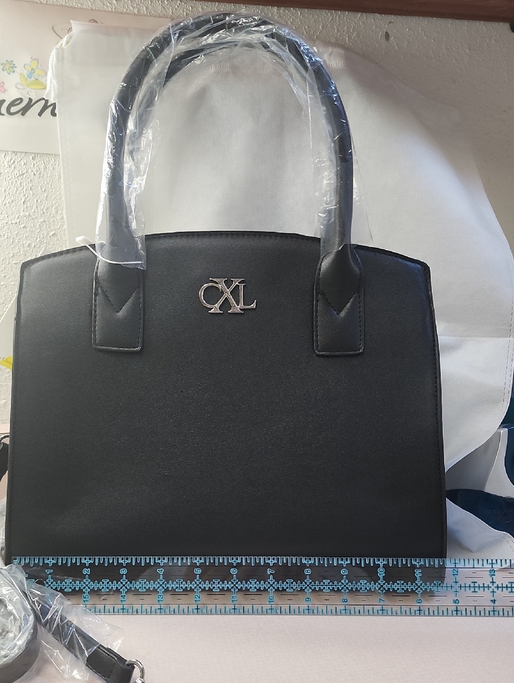 Christian Lacroix Black Satchel with Silver CXL Logo